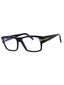 001 - shiny black/clear/blue-light block lens