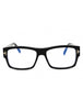 001 - shiny black/clear/blue-light block lens