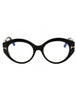 001 - shiny black / clear/blue-light block lens