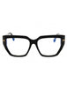 001 - shiny black/clear/blue-light block lens