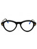 001 - shiny black / clear/blue-light block lens