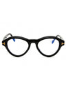 001 - shiny black / clear/blue-light block lens