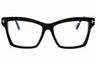 001 - shiny black/clear/blue-light block lens