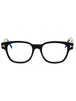 001 - shiny black/clear/blue-light block lens