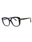 001 - shiny black/clear/blue-light block lens
