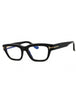 001 - shiny black/clear/blue-light block lens