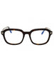 052 - dark havana/clear/blue-light block lens