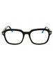 001 - shiny black/clear/blue-light block lens