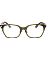 096 - shiny dark green/clear/blue-light block lens
