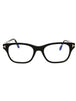 001 - shiny black/clear/blue-light block lens