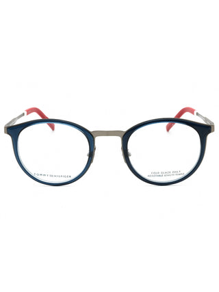 Tommy Hilfiger TH 1845 eyeglasses: black rectangular frames with silver accents on the temples.