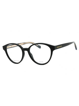 Tommy Hilfiger TH 2007 black eyeglasses with clear demo lenses, 50mm size.