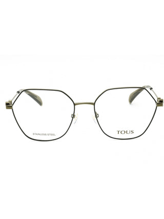 Tous VTO432 women's eyeglasses with a black full-rim acetate frame and subtle cat-eye design.