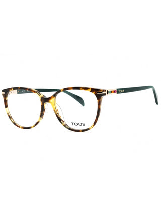 Shiny brown Havana Tous VTOB12S oval eyeglasses, 53mm, with a sleek, modern design.