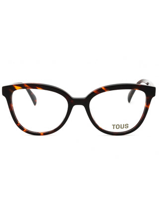 Tous VTOB93 eyeglasses with black full-rim acetate frames and clear lenses.