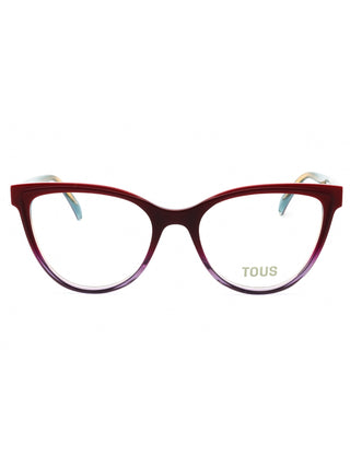 Tous VTOC16 eyeglasses with a transparent pink cat-eye frame and gold metal temples.