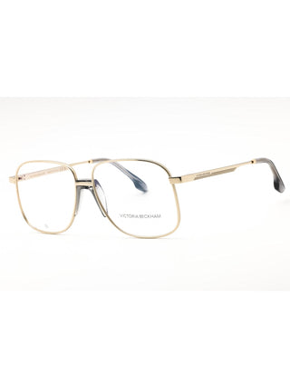 Victoria Beckham VB2134 gold-tone metal aviator eyeglasses with a classic thin-rimmed frame and clear lenses.