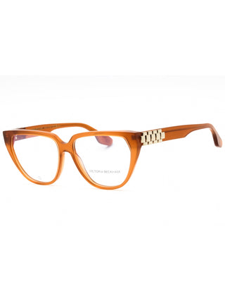 Victoria Beckham VB2661 caramel square eyeglasses with clear demo lenses.