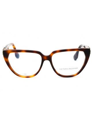 Victoria Beckham VB2661 women's square eyeglasses in black acetate with gold accents.
