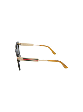 Gucci GG0281SA-001 Women's Black, Gold & Gray Novelty Sunglasses (S)-AmbrogioShoes