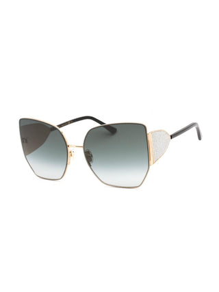 Jimmy Choo River/S Sunglasses Black Gold / Grey Gradient Women's-AmbrogioShoes