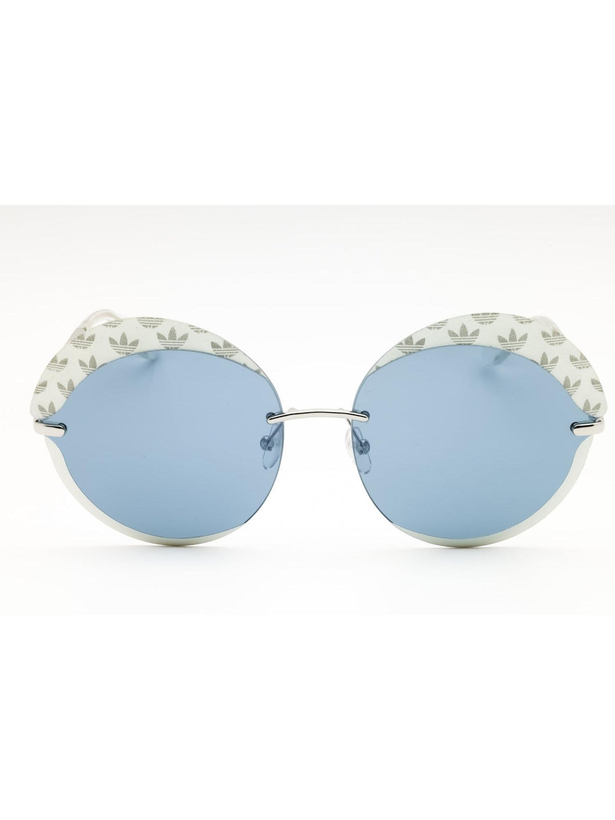 Adidas OR0019 white sport sunglasses with smoke mirror lenses