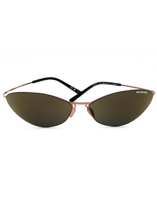 Balenciaga BB0350S titanium oval unisex sunglasses with dark lenses.
