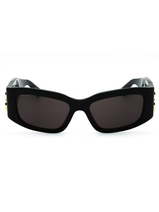 Balenciaga BB0360S black acetate cat-eye sunglasses with dark lenses.