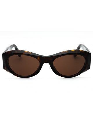 Balenciaga BB0396SK oval sunglasses with black acetate frames and dark lenses.