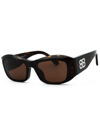 Balenciaga BB0397SA sunglasses, dark Havana frame with brown lenses, 54mm.
