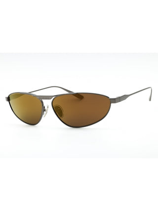 Balenciaga BB0417S unisex sunglasses with gunmetal metal oval frame and bronze mirror lenses.