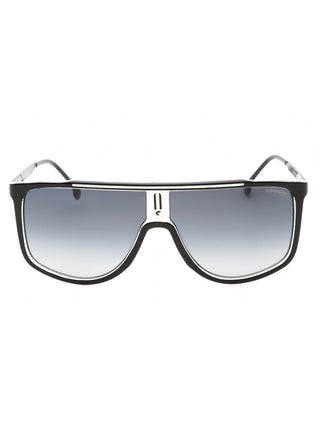 Carrera 1056/S black and blue square sunglasses with dark blue lenses.