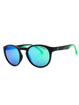 Carrera 8056/S matte black sunglasses with grey lenses, featuring a classic rectangular frame.