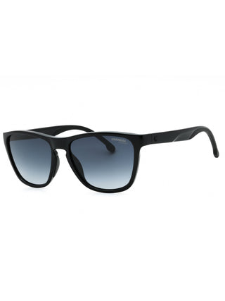 Carrera 8058/S matte black sunglasses with grey polarized lenses.