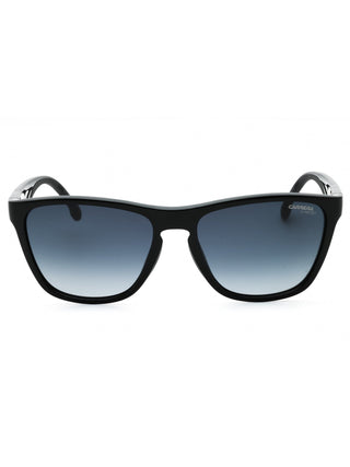 Carrera 8058/S matte black sunglasses with grey polarized lenses.