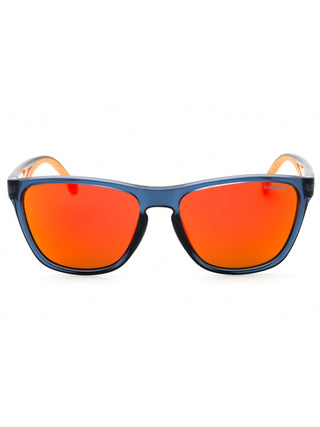 Carrera 8058/S matte black sunglasses with grey polarized lenses.