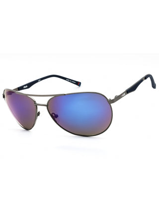 FILA SF9487 aviator sunglasses with gunmetal frames and dark lenses.