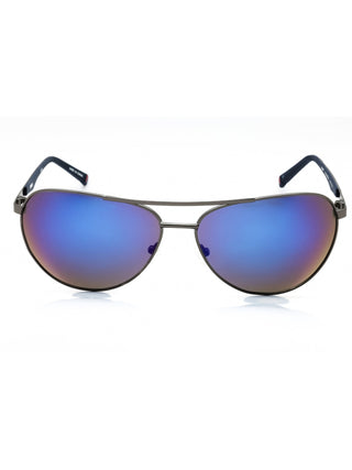 FILA SF9487 aviator sunglasses with a sleek black metal frame and dark tinted lenses.