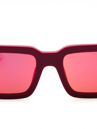 FILA SFI314 sunglasses featuring a sleek black rectangular frame with grey tinted lenses and signature logo branding.