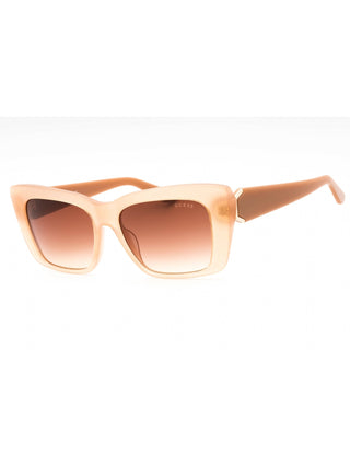 Shiny beige Guess GU7890 sunglasses with gradient brown lenses, a stylish accessory.