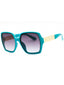 87B - shiny turquoise  / Grey Gradient