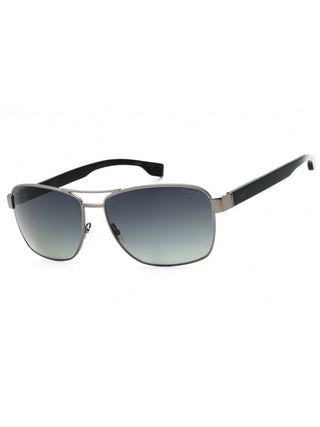Hugo Boss BOSS 1559/O/S sunglasses with matte dark ruthenium frames and grey polarized lenses.