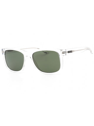 Hugo Boss BOSS 1568/S sunglasses with crystal frames and green lenses.