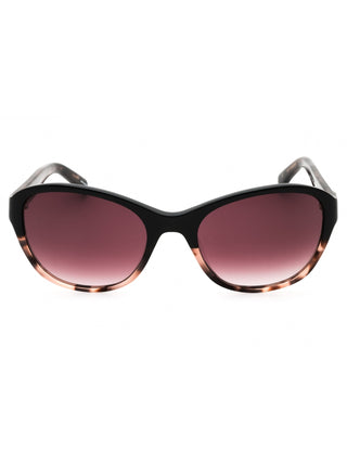 Kate Spade GOLDA/G/S oval sunglasses featuring a sleek black acetate frame and gold-tone temple accents.