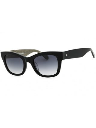 Kate Spade AIMEE/S sunglasses featuring a sleek black acetate frame, gold-tone accents, and dark gradient lenses.
