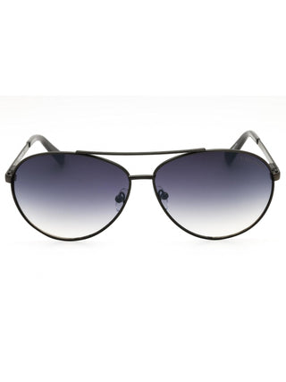 Kenneth Cole New York aviator sunglasses featuring a sleek gold metal frame and dark tinted lenses.