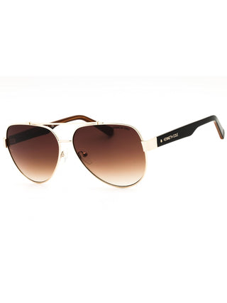 Kenneth Cole New York KC00034 aviator sunglasses with a sleek gold metal frame and dark gradient lenses.