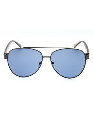 Kenneth Cole Reaction KC1394 aviator sunglasses with silver frames and dark tinted lenses.