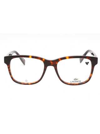Lacoste L2937 Havana Blonde eyeglasses with clear demo lenses, full-rim acetate frame.