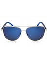 040 - MATTE SILVER/Blue Mirror